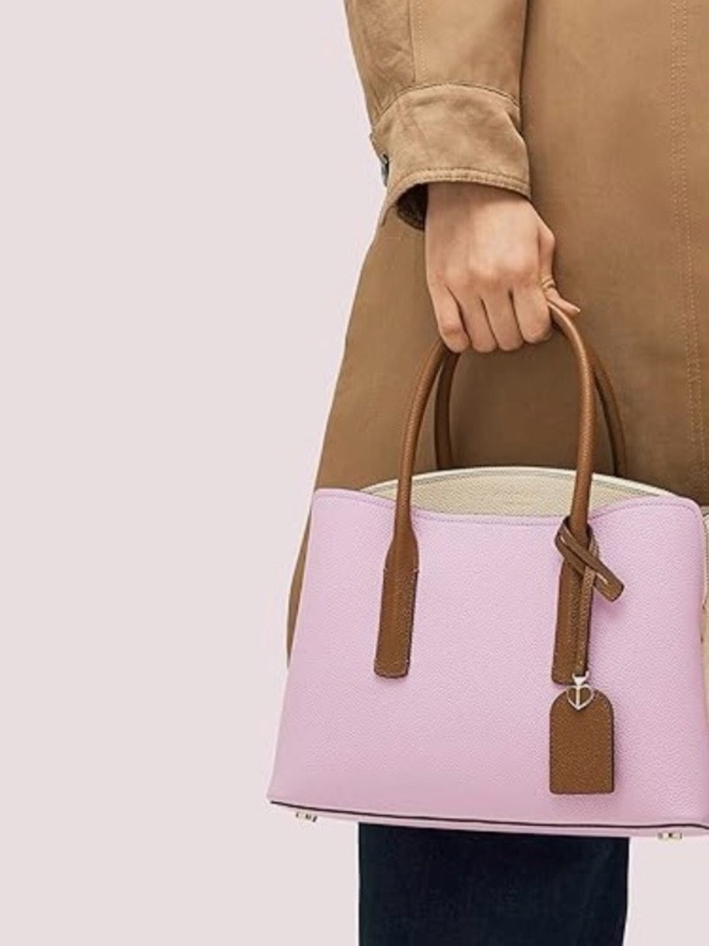 Kate Spade Pink and Brown Leather Handbag